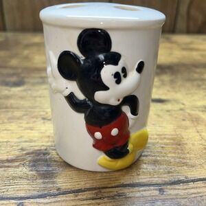 Vintage Disney‎ Mickey Mouse Ceramic Toothbrush Holder Bathroom Decor Taiwan